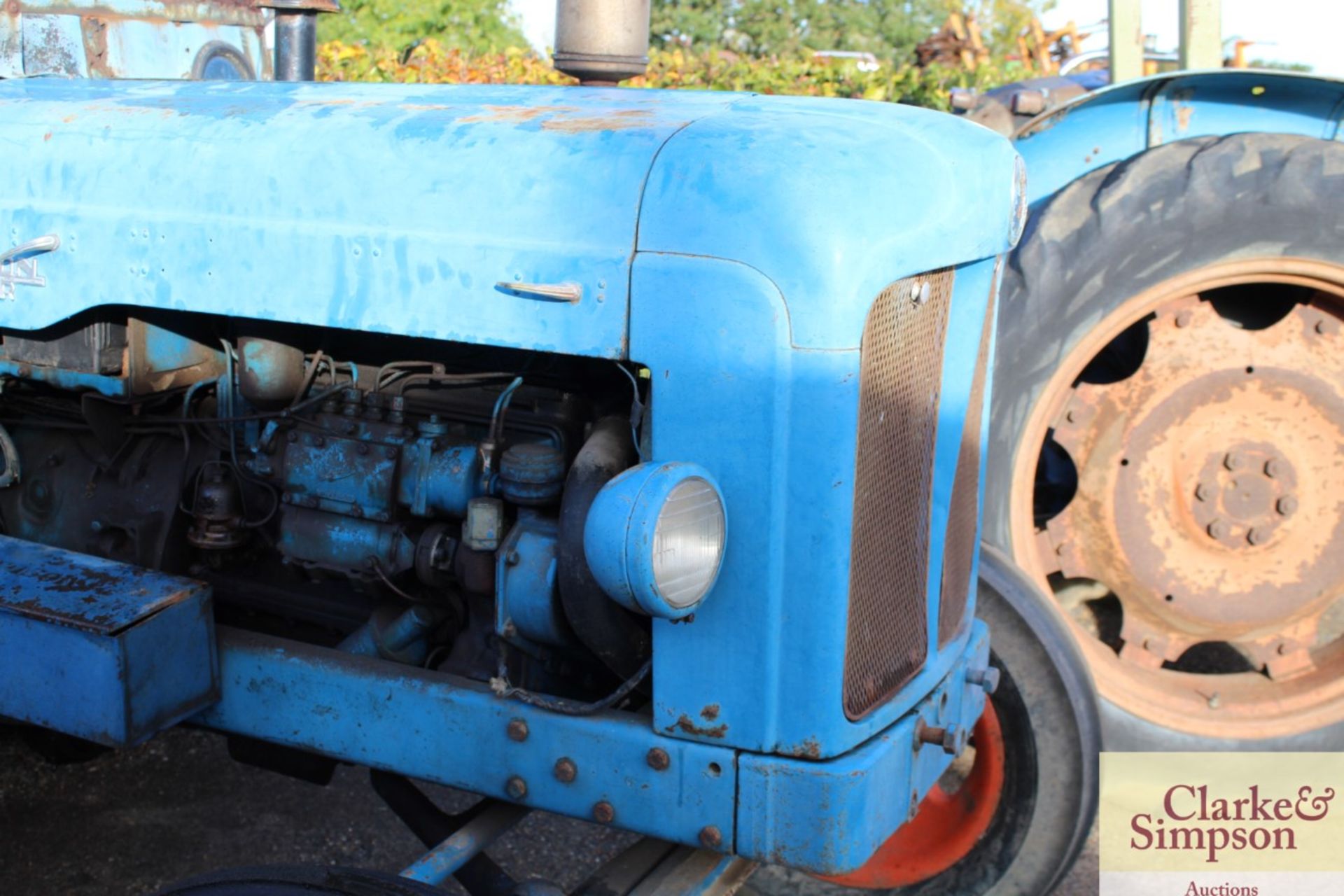 Fordson E1A Diesel Major 2WD tractor. 12.4/11-36 rear wheels and tyres @ 70%. With Lambourne cab. V - Image 10 of 18