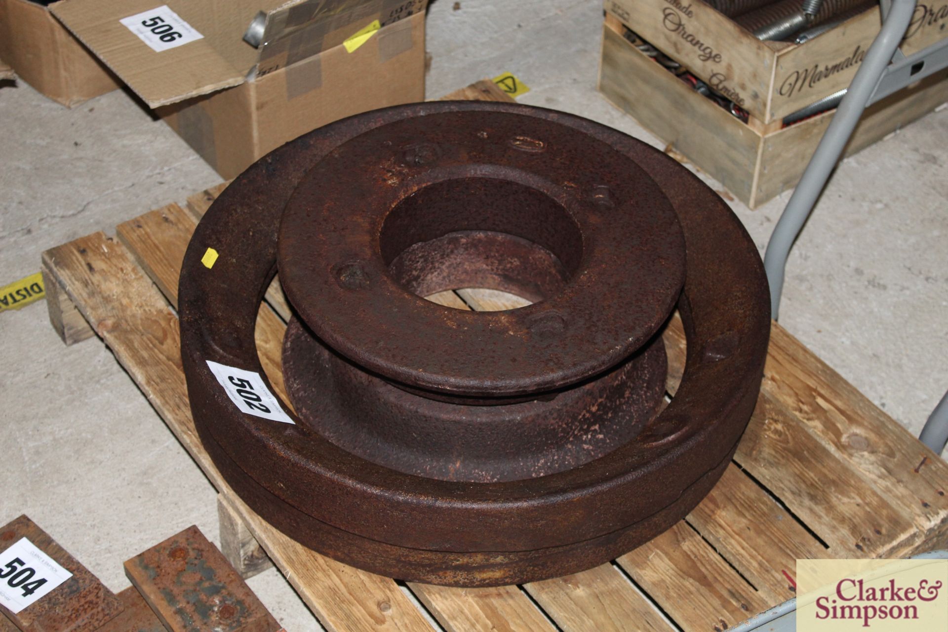 Set of four wheel weights for Fordson/ Ford. V