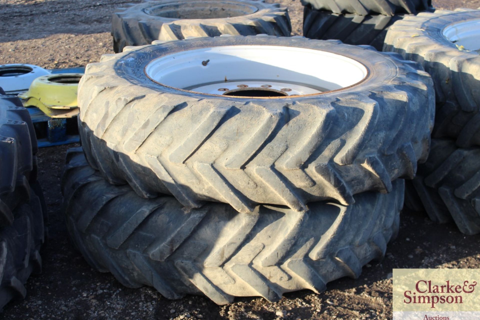 Set of row crop wheels and tyres to fit MF 7720. C - Image 2 of 3