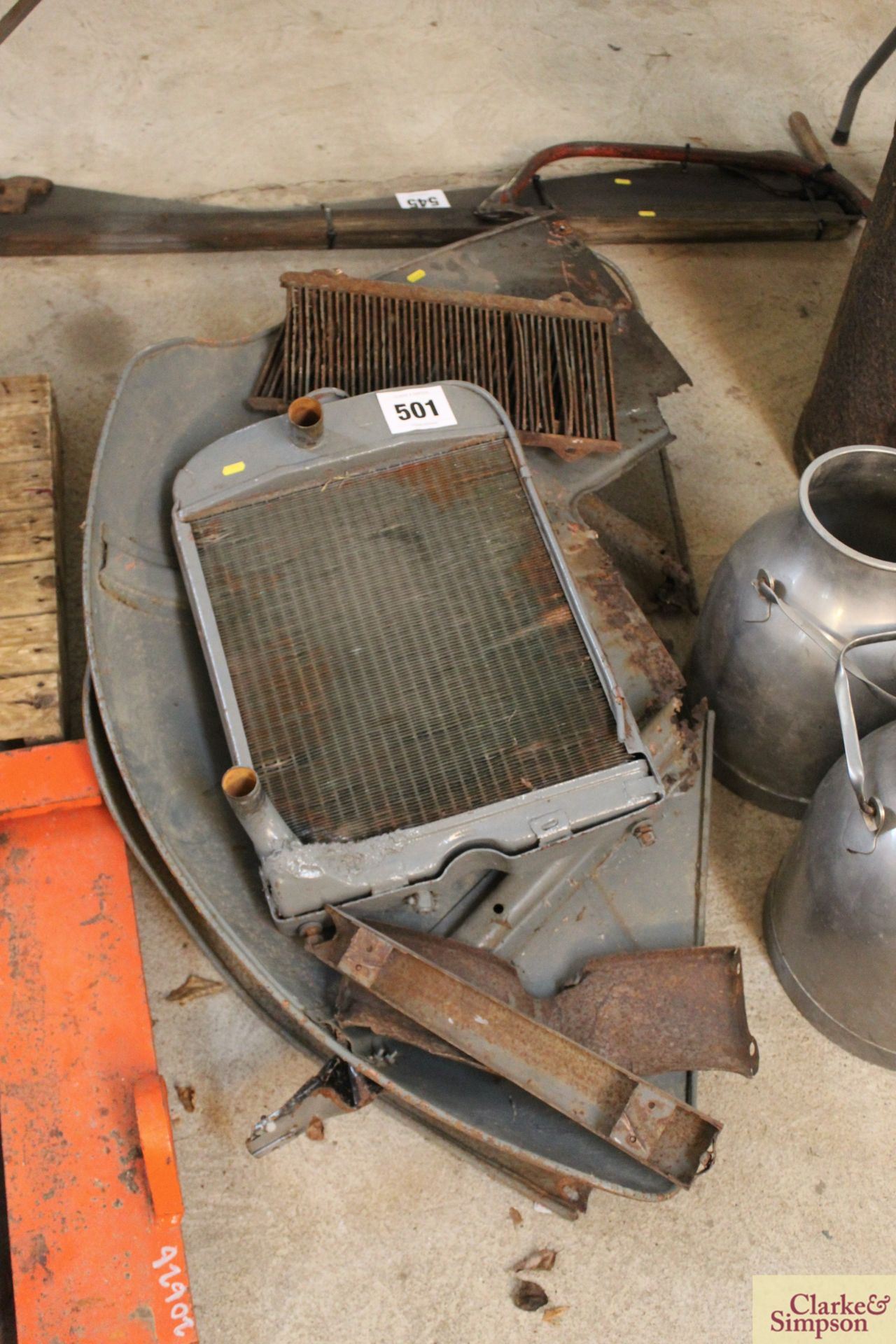 Mudguards and radiator for Ferguson tractor.