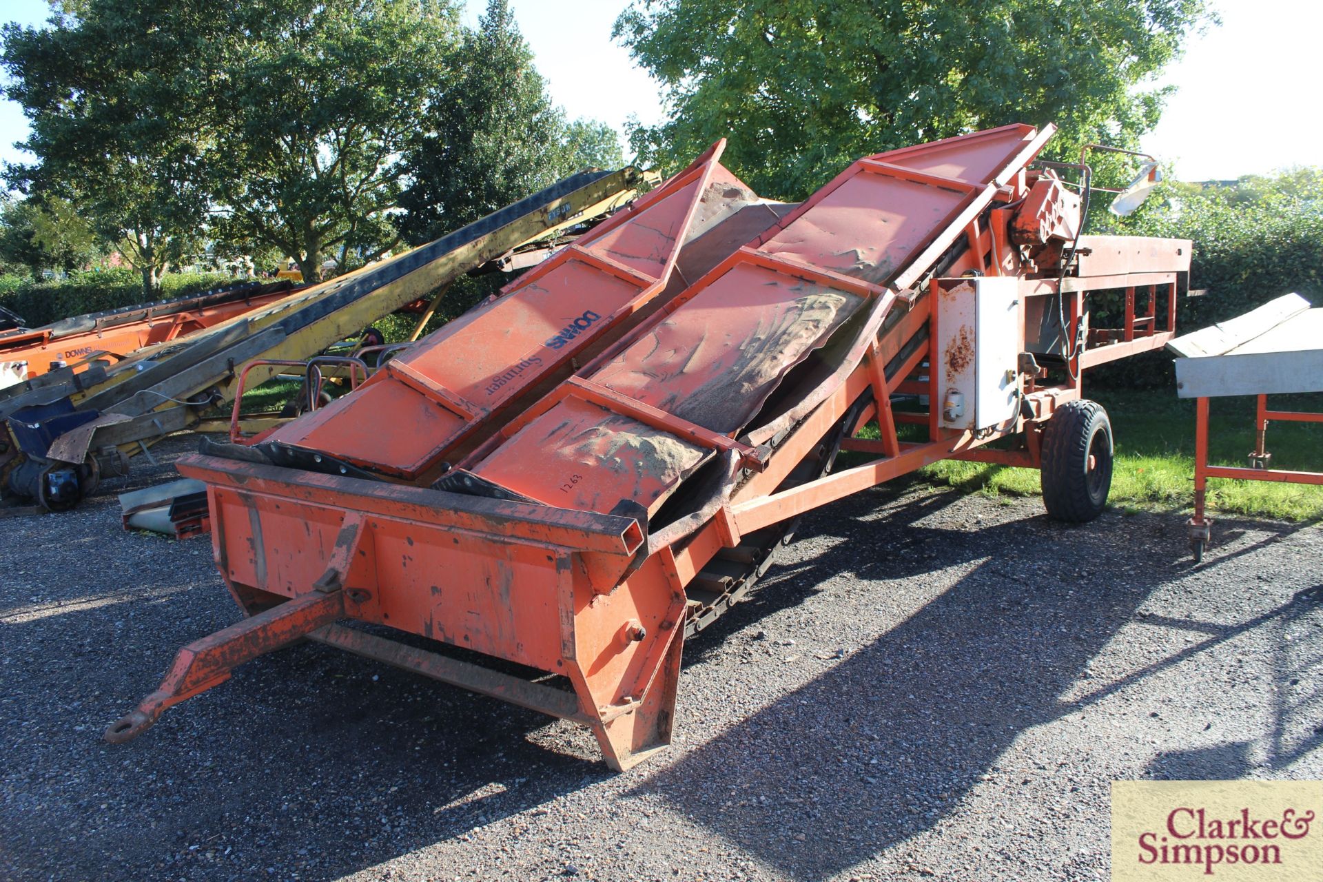 Downs Springer potato grader. With hopper and spiral cleaners. V