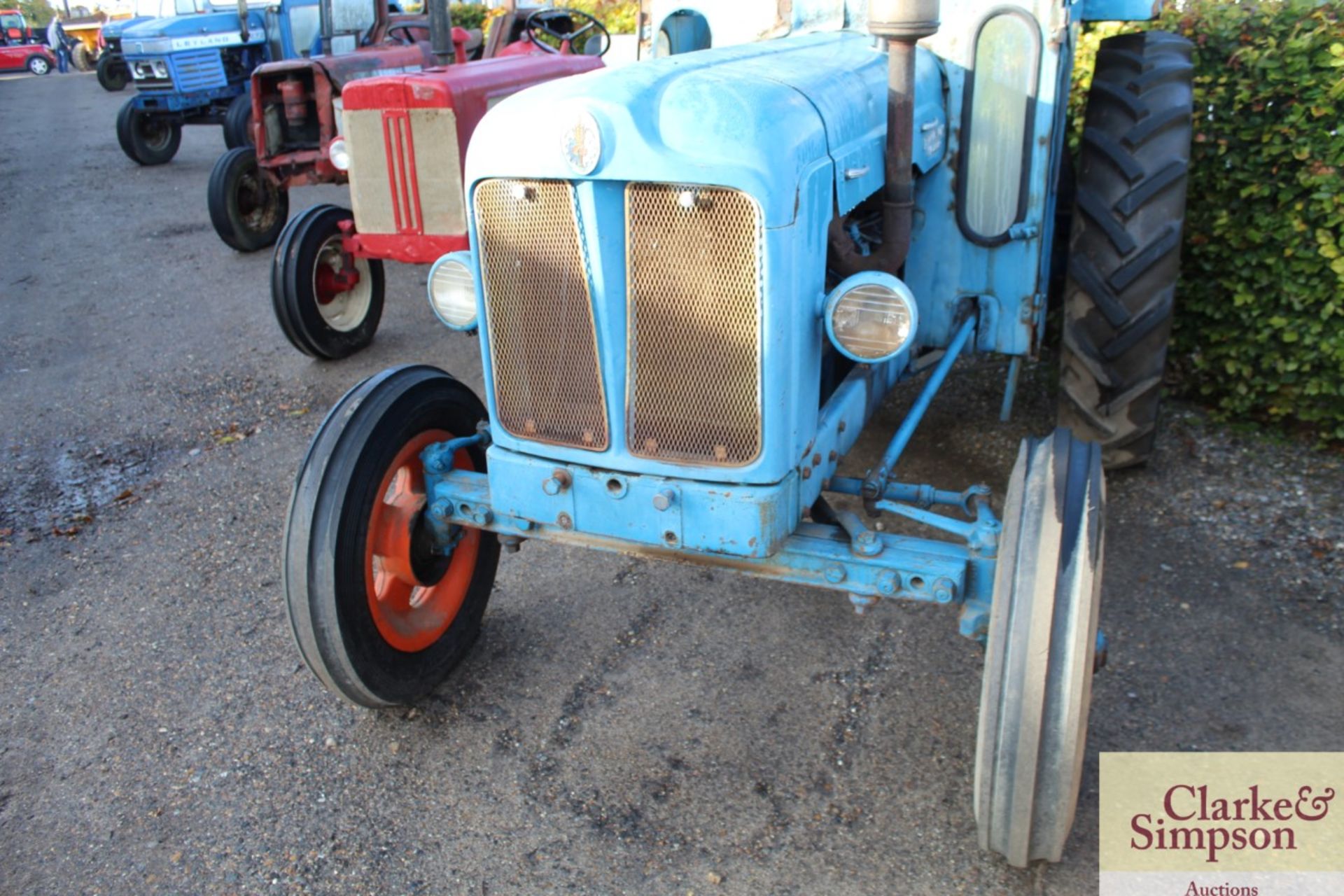 Fordson E1A Diesel Major 2WD tractor. 12.4/11-36 rear wheels and tyres @ 70%. With Lambourne cab. V - Image 8 of 18