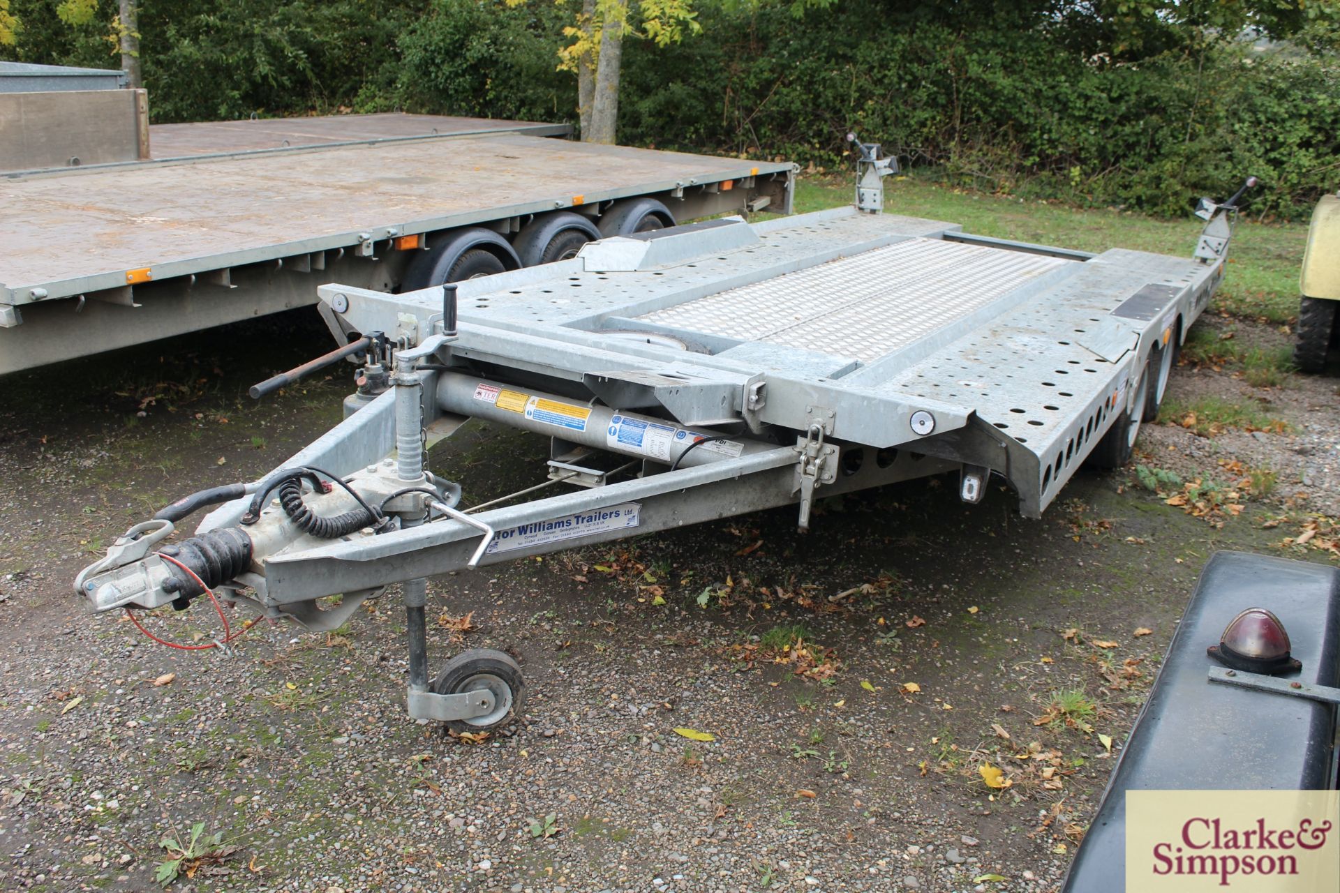 Ifor Williams CT177G 5m twin axle tilt bed car transporter. With aluminium catwalk. - Image 2 of 14