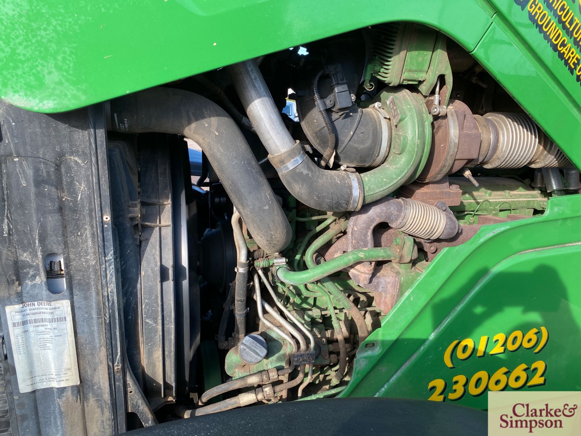 John Deere 6150R 4WD tractor. Registration AX15 VZF. Date of first registration 25/06/2015. 4,792 - Image 66 of 71