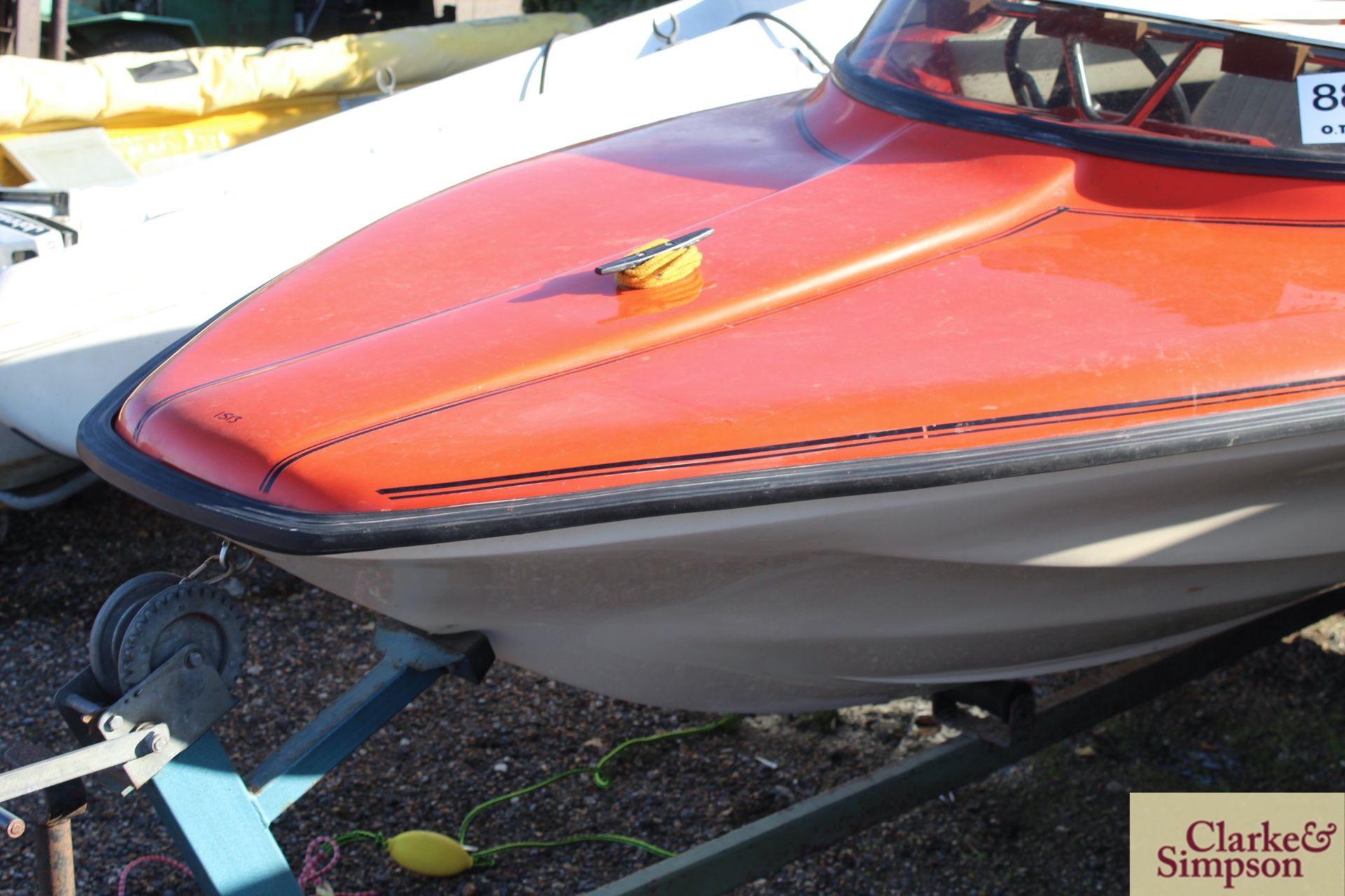 Wave Rider Fiesta Deluxe 12ft fibreglass speedboat. With Mariner 40HP outboard, trailer (recent - Image 7 of 22