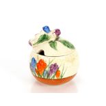 A Clarice Cliff "Crocus" pattern preserve pot, the