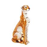 An Italian pottery model of a cheetah, 84cm hgih