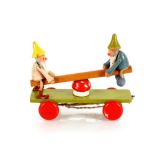 A 20th Century pull-a-long toy, in the form of two