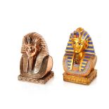 Two Egyptian style bust ornaments, 22cm high