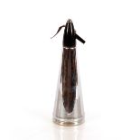 A chromed metal Art Deco design soda syphon of con