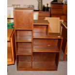 A 1930's oak Cascade bookcase fitted open fronted