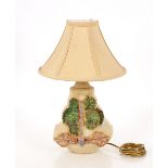 A Bernard Rooke dragonfly and leaf decorated lamp,