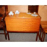A teak low cabinet with drop flap compartment, 91.