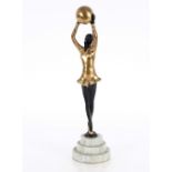 A spelter Art Deco design figure of a ball girl, 4