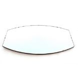 An Art Deco bevel edged frameless wall mirror, 69c