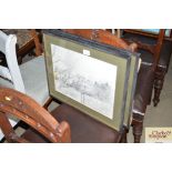 Three framed and glazed pencil sketches of var