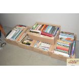 Five boxes of various books