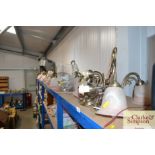 A large quantity of matching chandeliers and wall