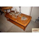 A light oak two tier coffee table