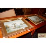 A pair of 19th Century watercolours, one depicting