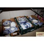 A large quantity of various blue and white china