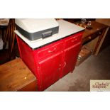 A retro kitchen cabinet