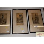 F Robson, pencil signed etching "The Church Crown