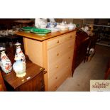 A Habitat modern light wood chest of two short and