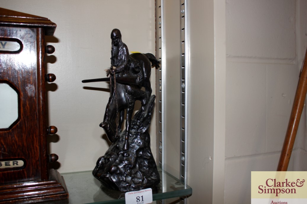 After "Frederic Remington" bronze figure group " T