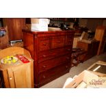 A large Victorian chest fitted three short and thr