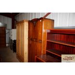 A 1930's oak hall wardrobe