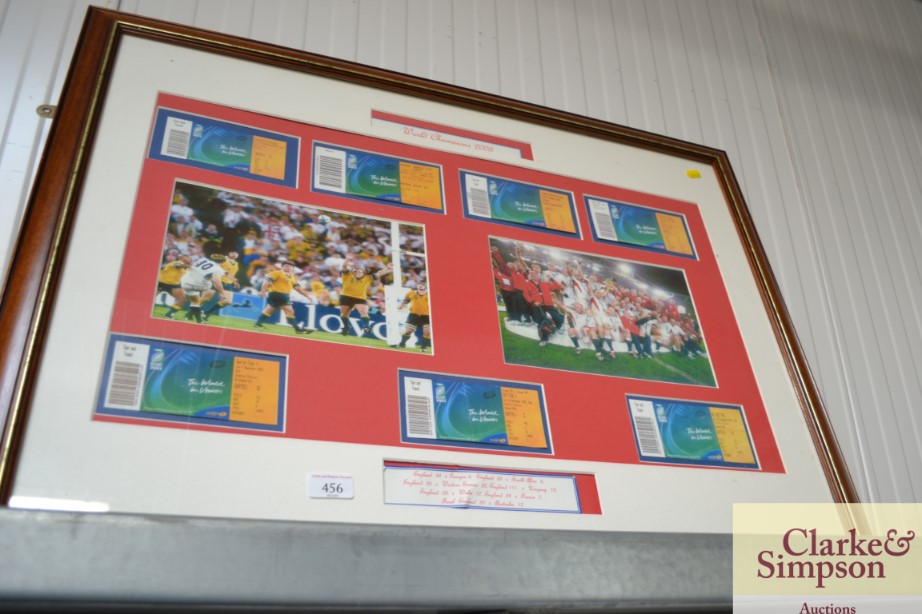 A print depicting "England Rugby Team, World Champ