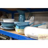 A large quantity of various enamel ware to include