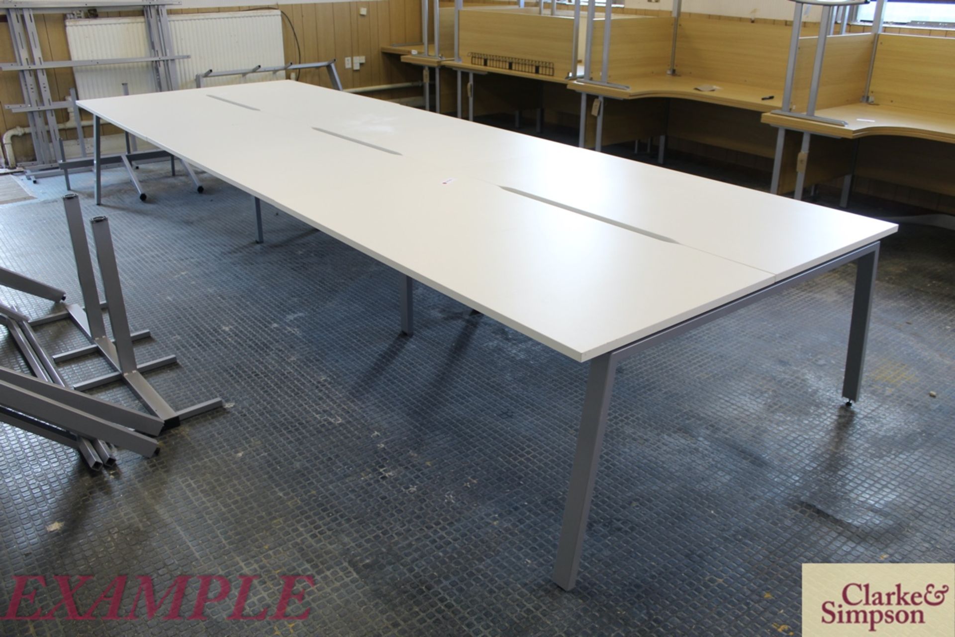 4.8m x 1.6m back-to-back sectional bench desk. Com - Image 5 of 12