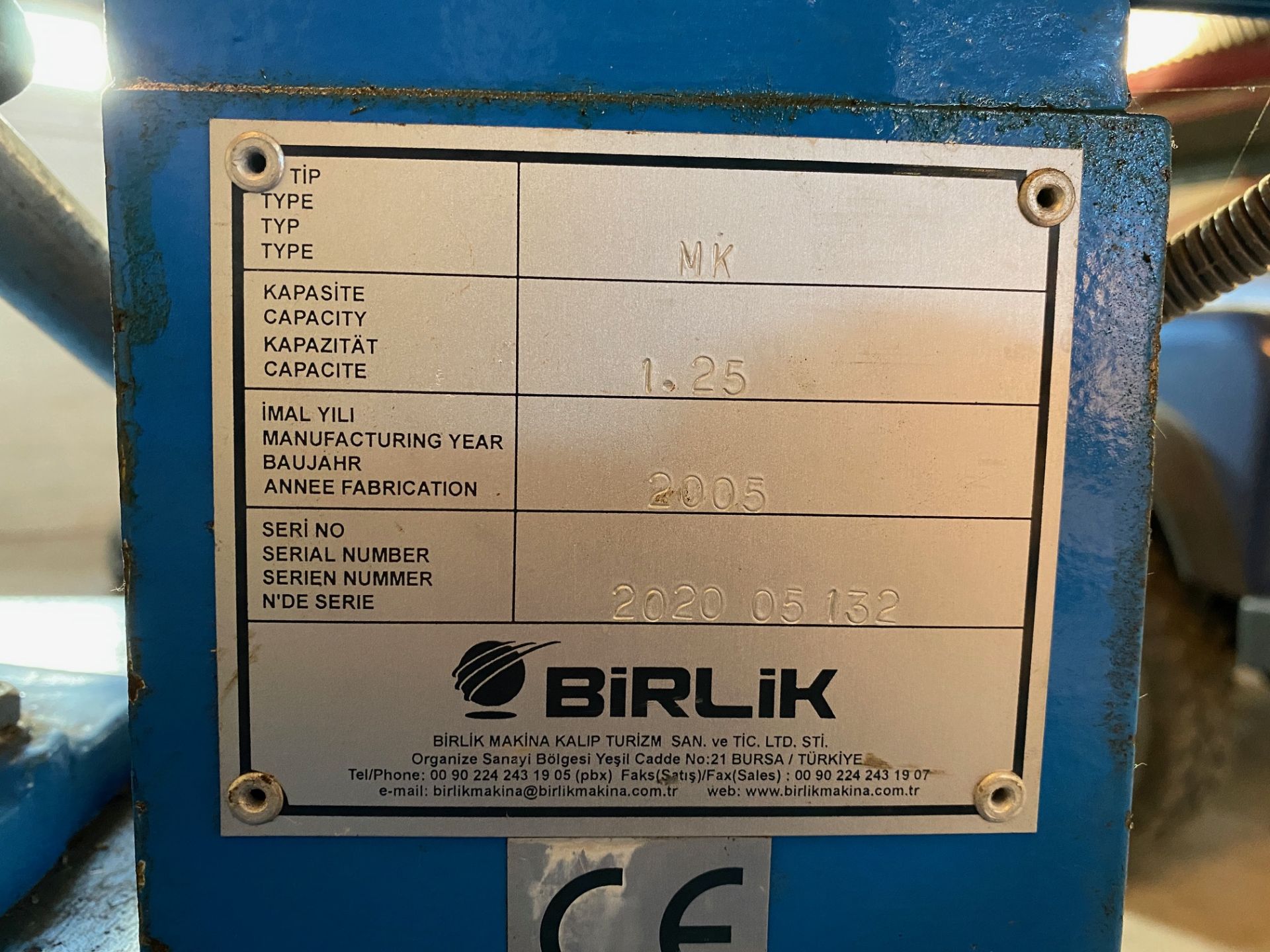 Birlik Mk 3phase border/ roll bending swaging machine. 2005. Serial number 202005132. Capacity 1.25. - Image 10 of 10