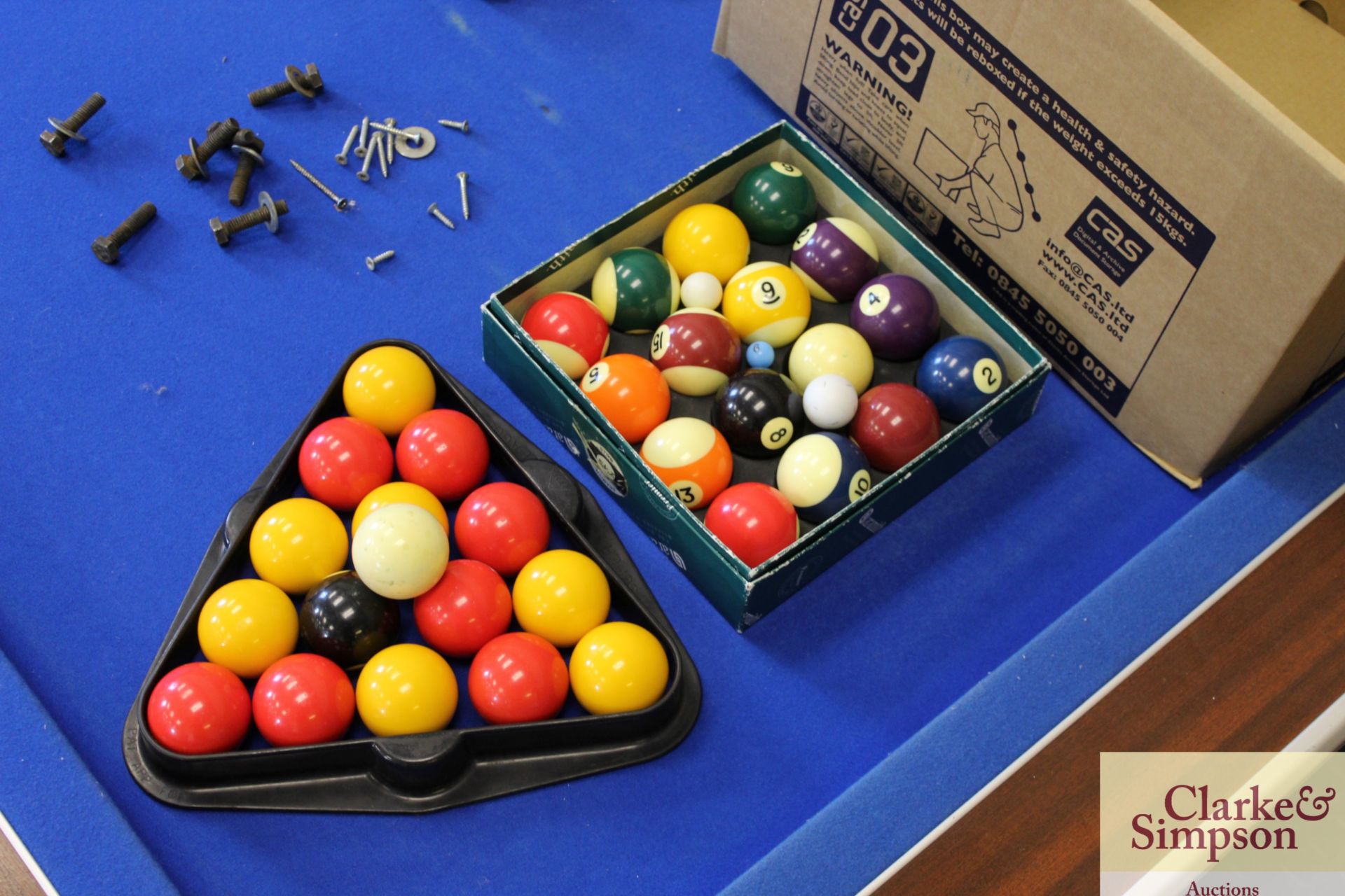 Supreme 6ft pool table, cues, balls, rack etc. - Image 3 of 9