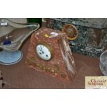 An Art Deco marble cased mantel clock with eight d