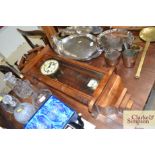 A Victorian walnut regulator wall clock