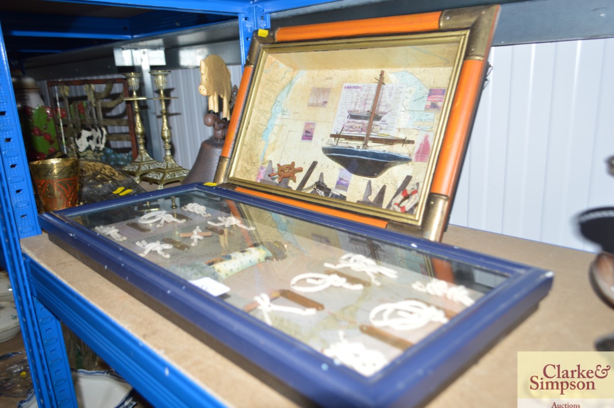 A knot diorama together with a boating diorama