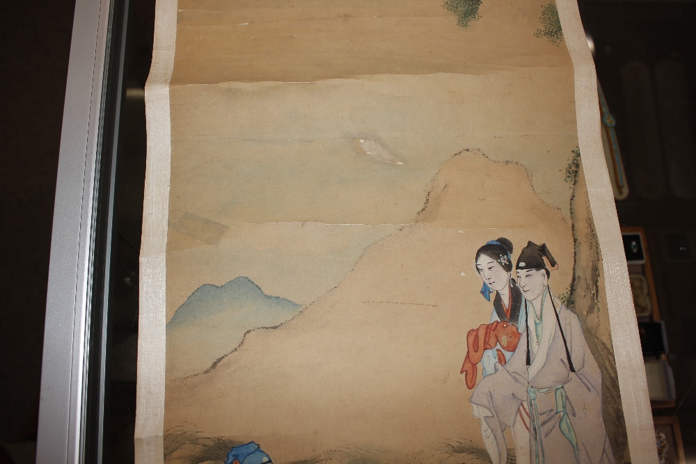Three Chinese scroll paintings; and a panoramic photograph of Tsingraa (4) - Image 19 of 22