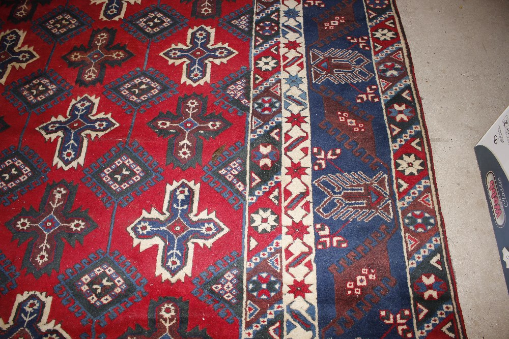 A Dosnealti carpet, South West Turkey, the red field with overall column of hooked and stepped - Image 5 of 15