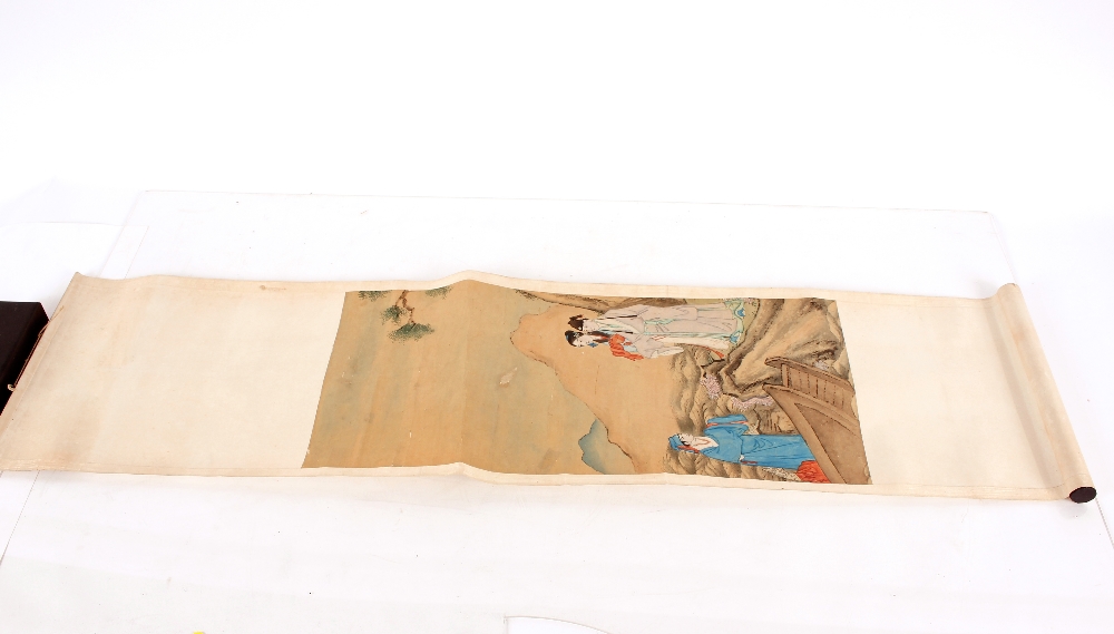 Three Chinese scroll paintings; and a panoramic photograph of Tsingraa (4) - Image 2 of 22
