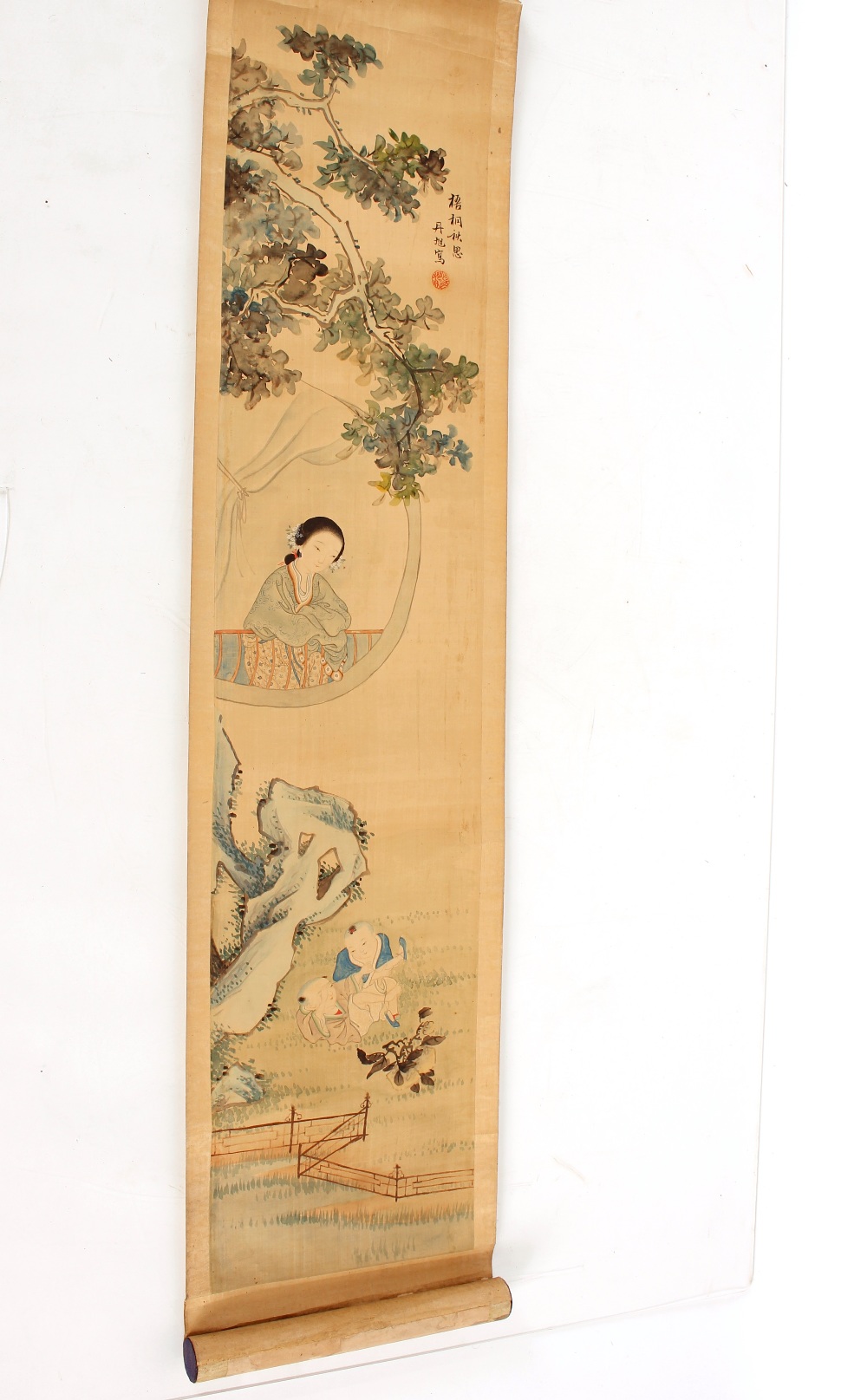 Three Chinese scroll paintings; and a panoramic photograph of Tsingraa (4) - Image 6 of 22