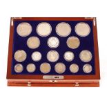 "The House of Windsor" silver coin collection, (18 coins cased)