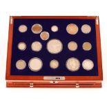 "US Coins of The 19th Century", (15 coins in fitted wooden case)
