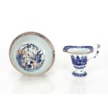 An 18th Century Chinese porcelain silver shaped blue and white jug, and an under glazed blue and