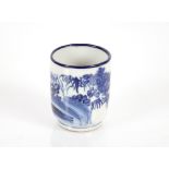 A small blue and white Japanese pot, 7cm high
