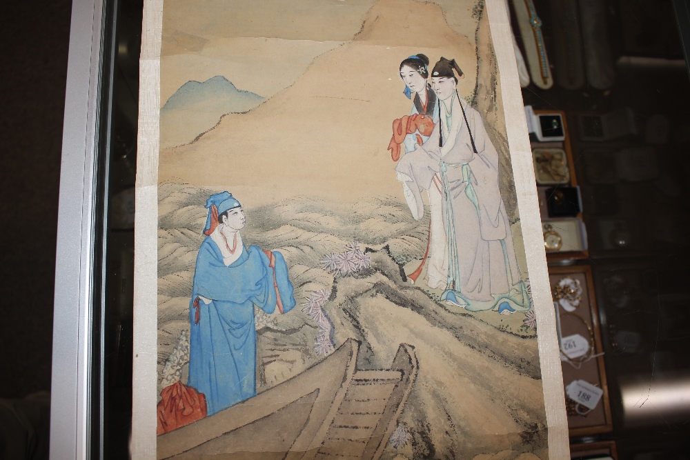 Three Chinese scroll paintings; and a panoramic photograph of Tsingraa (4) - Image 21 of 22