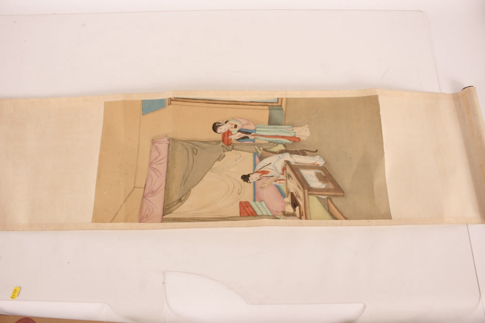 Three Chinese scroll paintings; and a panoramic photograph of Tsingraa (4) - Image 4 of 22