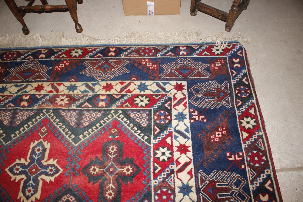 A Dosnealti carpet, South West Turkey, the red field with overall column of hooked and stepped - Image 7 of 15